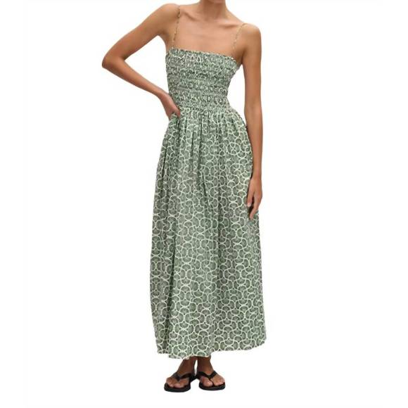 NEW MATTEAU shirred bodice dress in vetiver - Picture 1 of 4